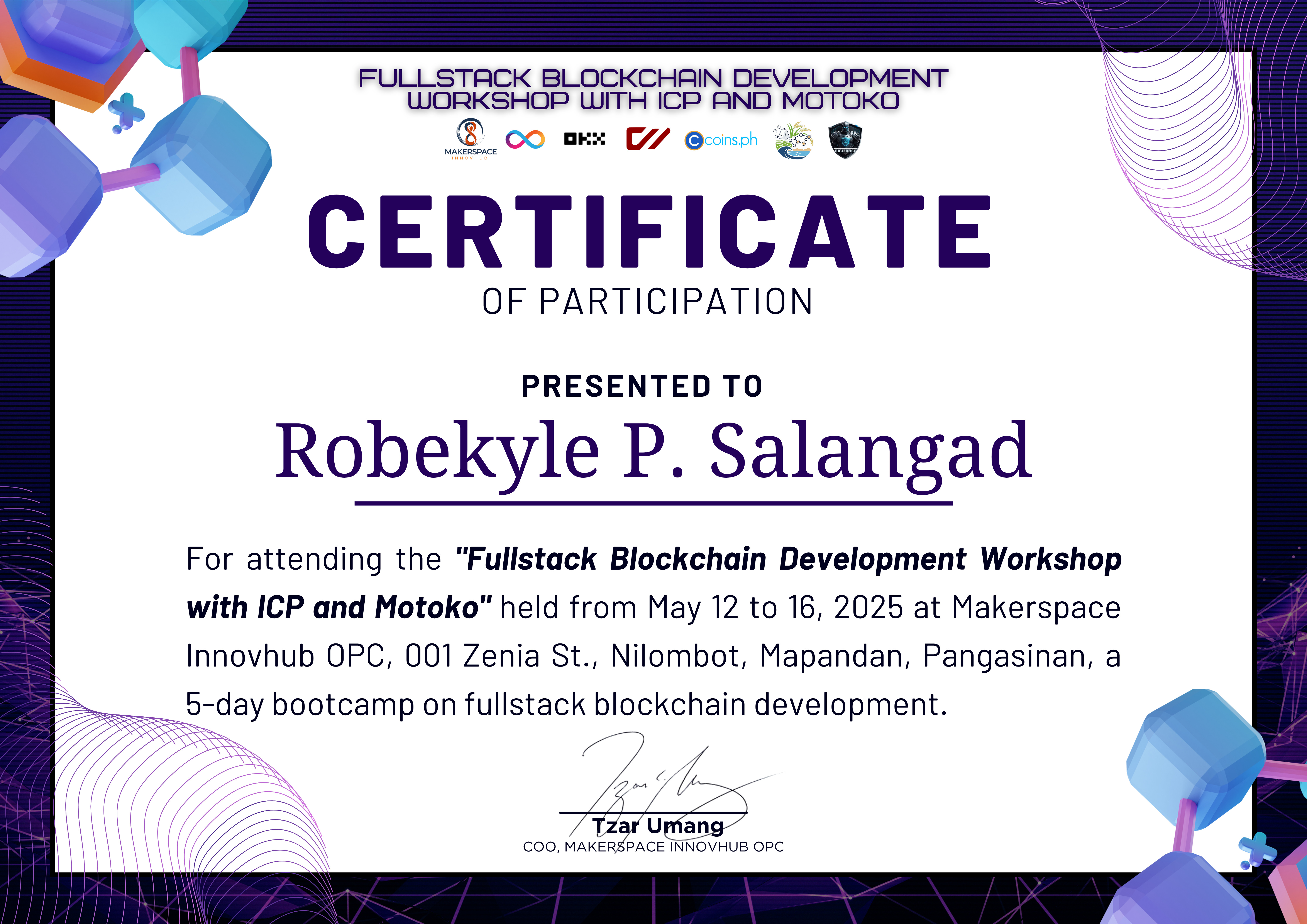Fullstack Blockchain Dev Workshop